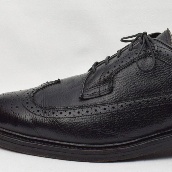 Vintage Men\'s Jarman Regency  Black Textured Leather Brogue Wingtip Oxford Shoes main image 8